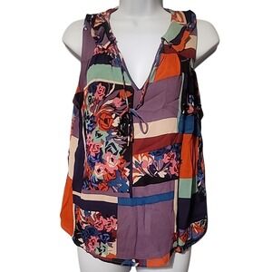 Maeve‎ By Anthropologie Women's Size S Floral Patchwork Tank Top Purple